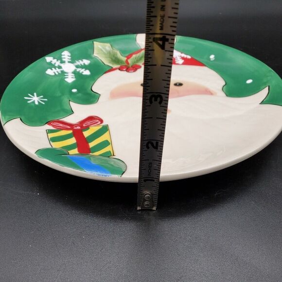 Fitz and Floyd Merry & Bright Christmas Santa Canape Plate 29-101 Cookie Plate - Picture 5 of 12
